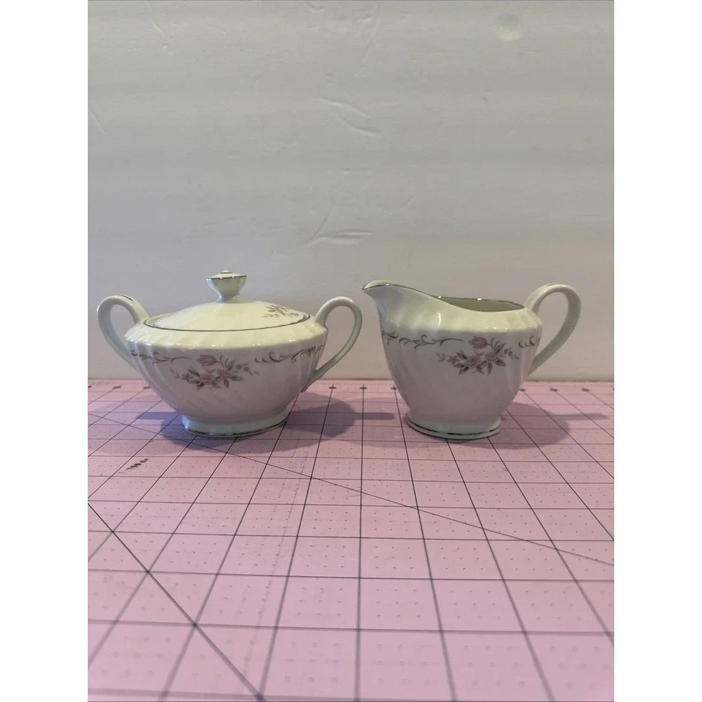 Vintage Gold Standard Genuine Porcelain China - Creamer & Sugar Bowl w/ Lid Set